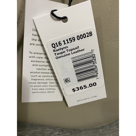 NWT Brahmin Raelynn Satchel Sand Leather Beige gray bag B000507 - Picture 9 of 10